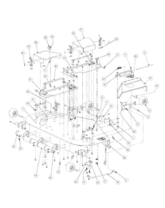 Fabricated Deck Assembly Diagram and Parts List for M54-KW 53CB5DBW750-23HP-OHV Cub Cadet Lawn Tractor